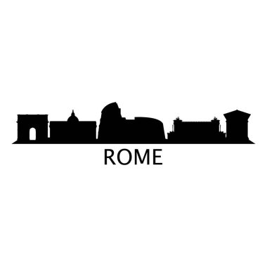 Roma Skyline Siluet Tasarım Şehri Vektör Sanatı