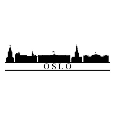 Oslo Skyline Siluet Tasarım Şehri Vektör Sanatı