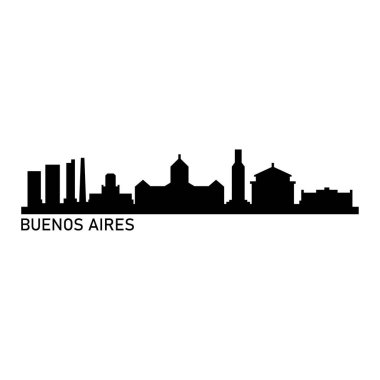 Buenos Aires Skyline Siluet Tasarım Şehri Vektör Sanatı