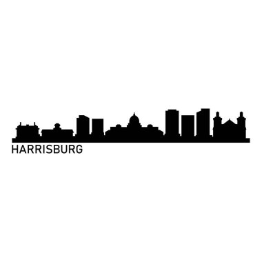 Harrisburg Skyline Siluet Tasarım Şehri Vektör Sanatı