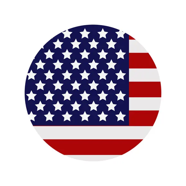 Usa Flag Vector Illustration Flat Color — Stock Vector