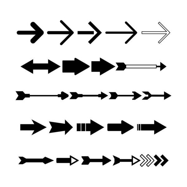 arrow set icon isolated on white background