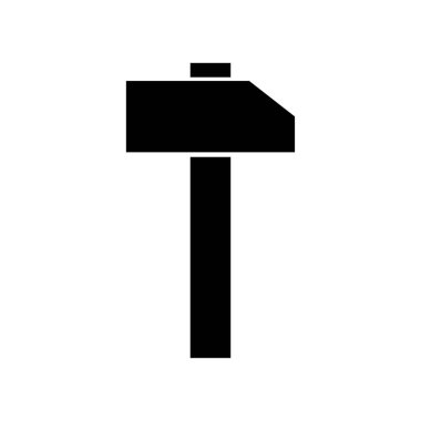 Beyaz arka plan üzerinde çekiç simgesi