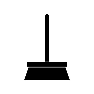 Beyaz arkaplanda süpürge simgesi