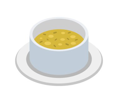 çorba yassı simgesi, vektör illüstrasyonu