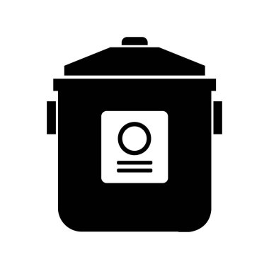 Beyaz arkaplanda pirinç pişirici simgesi