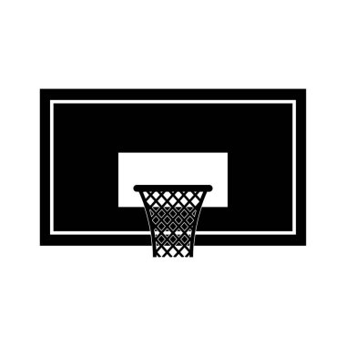 Siyah basketbol potası ikonu vektör illüstrasyonu