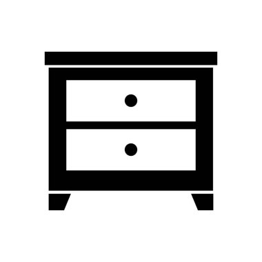 beyaz arkaplanda başucu masa simgesi