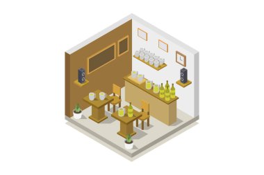 Beyaz arkaplanda bar simgesi