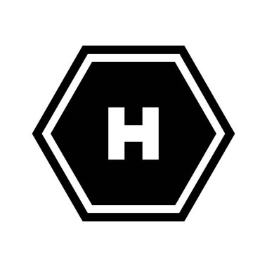 Helipad Icon Vektör Çizim Tasarımı 