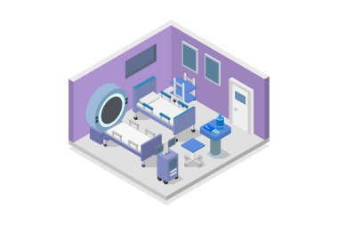 Beyaz arkaplanda hastane odası simgesi