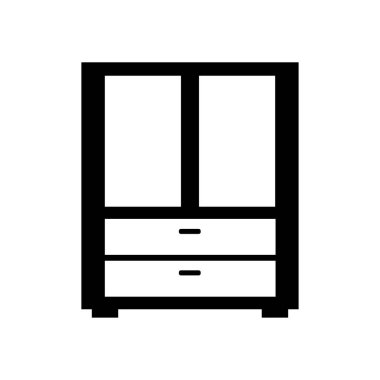 Mobilya simgesinin vektör çizimi, dolap tasarımı