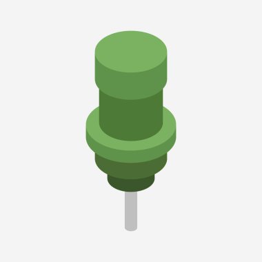 Yeşil iğne simgesi vektörü basit tasarım