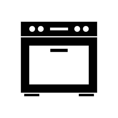 fırın düz simge vektör çizim 