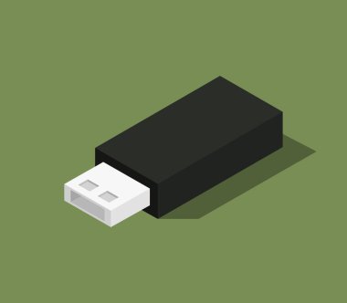 usb flash disk izometrik vektör simgesi