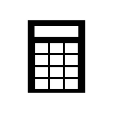 Beyaz arkaplanda hesap makinesi vektör simgesi 