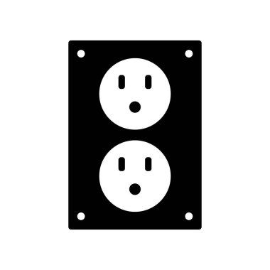 Beyaz arkaplanda elektrik soket vektörü çizimi