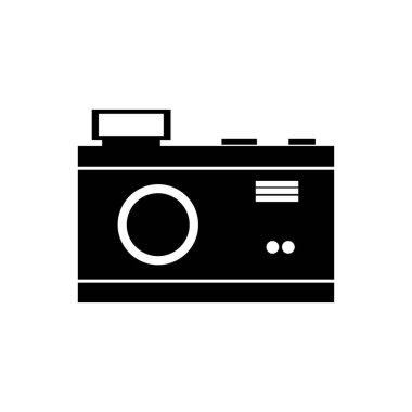 Beyaz arkaplanda elektrik kamera simgesi izole edildi