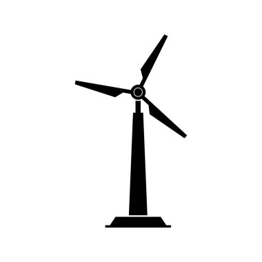 Rüzgar türbini ikonu. Beyaz arkaplanda basit illüstrasyon