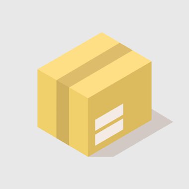 izometrik kutu simgesi, vektör çizelgesi 