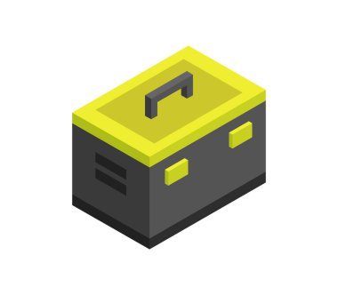 Araç kutusu simgesi, izometrik vektör çizimi