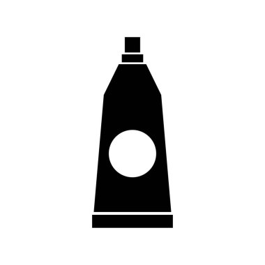 Tüp vektör glyph düz simge illüstrasyonu 