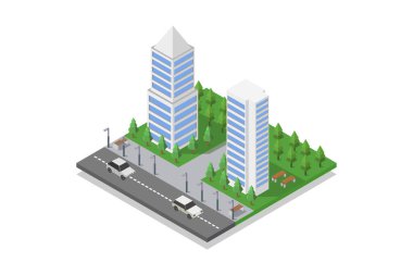 Gökdelen vektör resimleme arkaplanı 