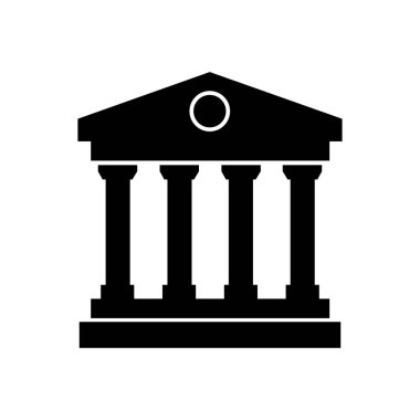 Banka binası simgesi, vektör illüstrasyonu