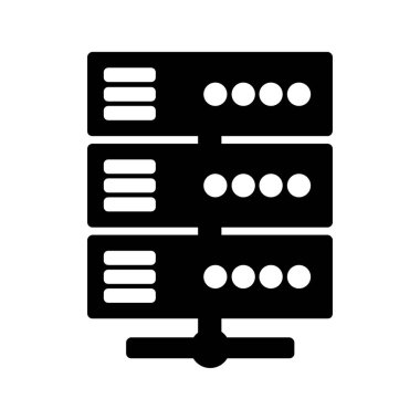 beyaz arkaplan üzerindeki veritabanı simgesi, vektör illüstrasyonu