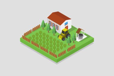 çiftlik ikonu vektör çizimi tasarımı 