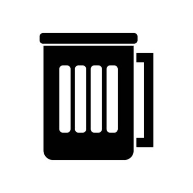 garbage bin glyph icon vector. trash bin sign. isolated contour symbol black illustration