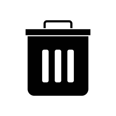 Çöp kutusu vektör simgesi düz simgesi