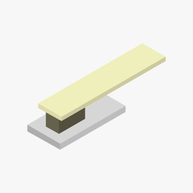 dalış tahtası izometrik vektör çizimi, izole