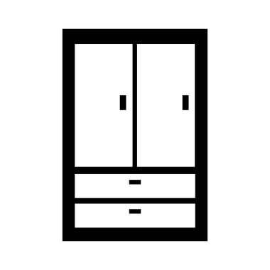 Mobilya simgesinin vektör çizimi, dolap tasarımı