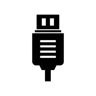 usb kablo simgesi vektör illüstrasyonu