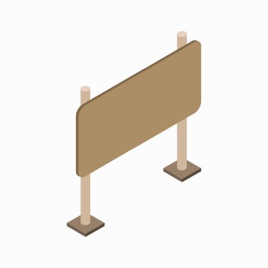 Ahşap tabela simgesi, çizgi film tarzı