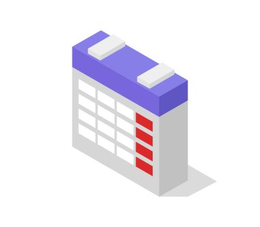 Takvim tarihi izometrik ikon vektör illüstrasyon tasarımı