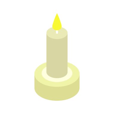 Beyaz arkaplanda izole edilmiş mum simgesi 