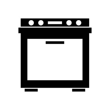 beyaz üzerinde fırın ikonu vektör illüstrasyonu