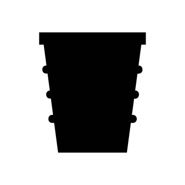 beyaz arka plan üzerinde plastik bardak simgesi