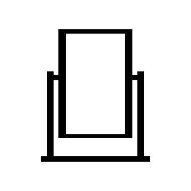 Düz dizaynlı ayna çizgisi simgesi, vektör illüstrasyonu 