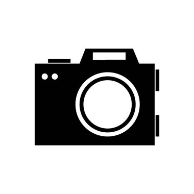 Kamera simgesi vektörü beyaz arkaplanda izole edildi