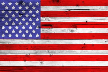 Birleşik Devletler bayrağı grunge ahşap arka planda