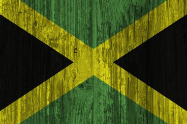 Jamaika bayrağı grunge ahşap arka planda