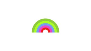 beyaz arkaplanda gökkuşağı renk simgesi canlandırıldı
