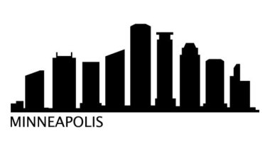Minneapolis şehrinin ufuk çizgisi. Video hareketi grafik canlandırması. 