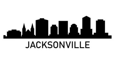 Jacksonville şehrinin silueti. Video hareketi grafik canlandırması.