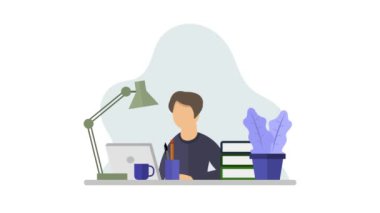 Dizüstü bilgisayarlı adamın Isometric Animasyon Videosu