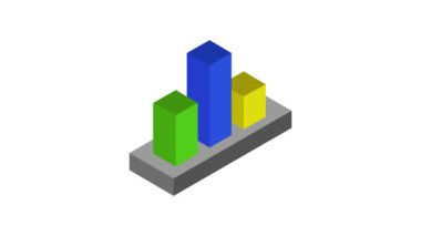 beyaz arkaplandaki grafiğin renk canlandırması