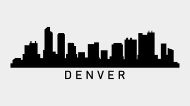 Denver City silueti. Video hareketi grafik canlandırması.